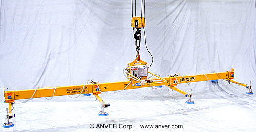 ANVER Electric Powered Vacuum Generator with Eight Pad Lifting Frame (Derated to 400 lb capacity) for Lifting & Handling Plywood Sheets 20 ft x 10 ft (6.1 m x 3.0 m) up to 400 lb (181 kg)